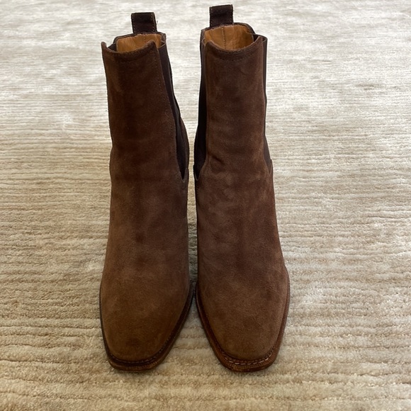 Ralph Lauren Purple Label Brown Suede Ankle Boots with Heel Size 35.5 - Picture 4 of 10